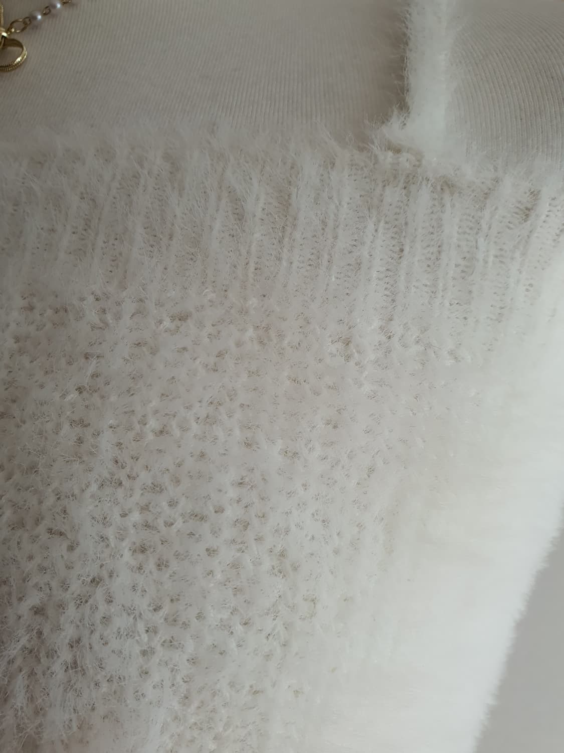 [빈티지] 앙고라 퍼 나시 화이트/블루 일괄 상품이미지4