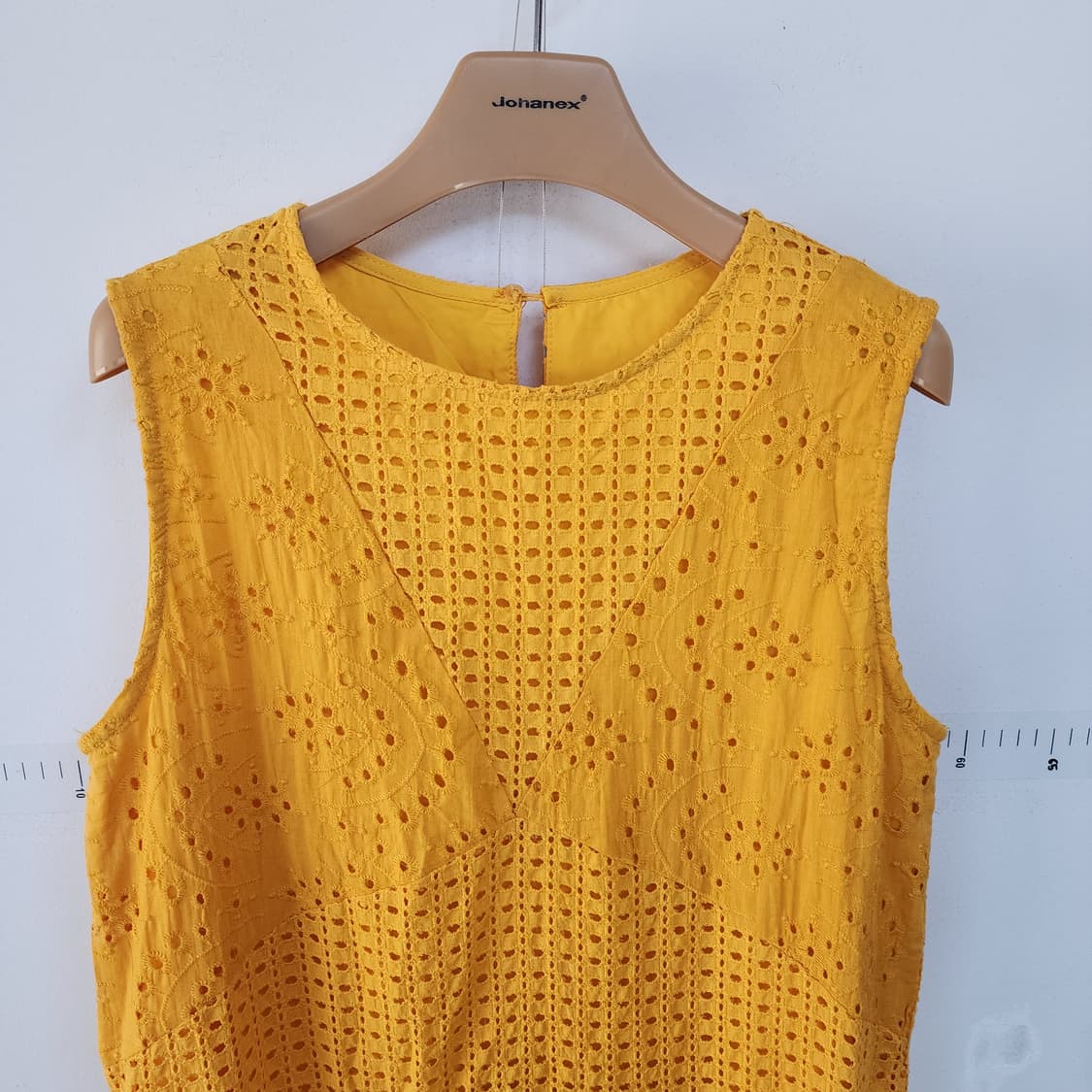 옐로우 아일렛 펀칭 롱 원피스 상품이미지2