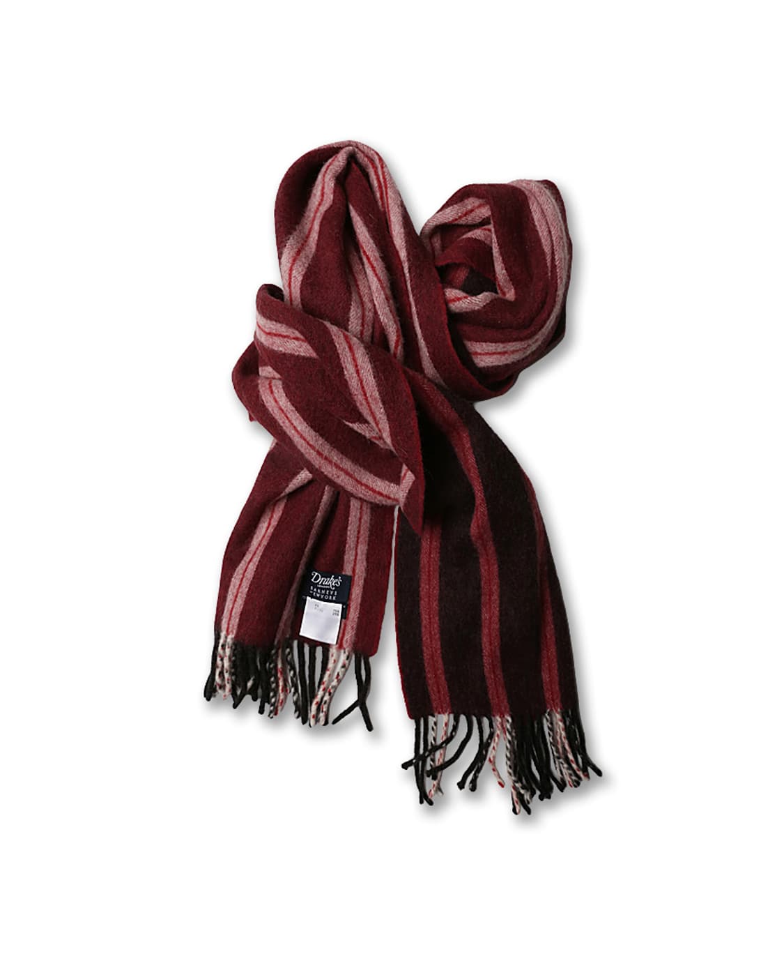 드레익스 [Drake's] 울 앙고라 스트라이프 리버시블 러블리 머플러 상품이미지1