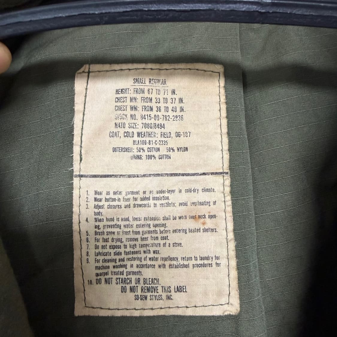 오리지널 밀리터리 m-65 필드자켓 야상 상품이미지6