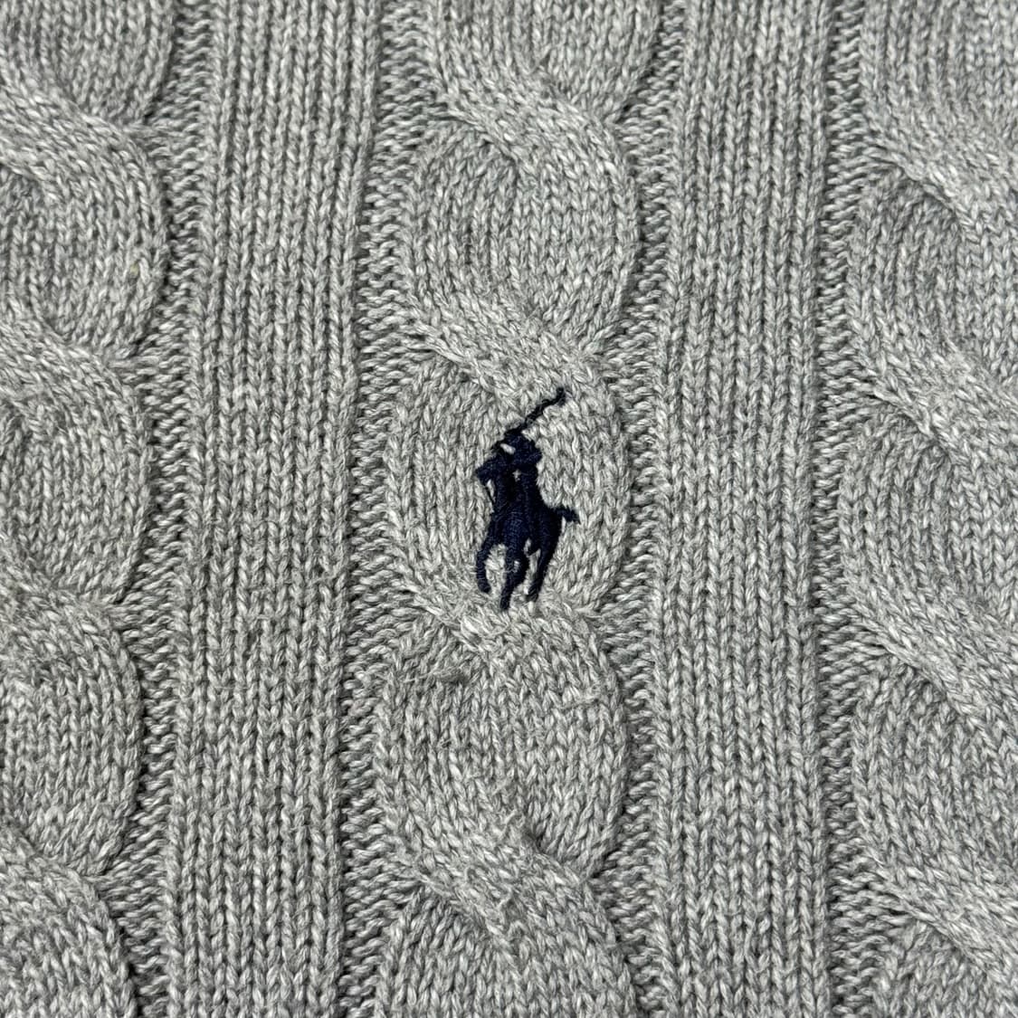 (XL) 폴로 랄프로렌 QR라벨 케이블 니트 그레이 상품이미지3