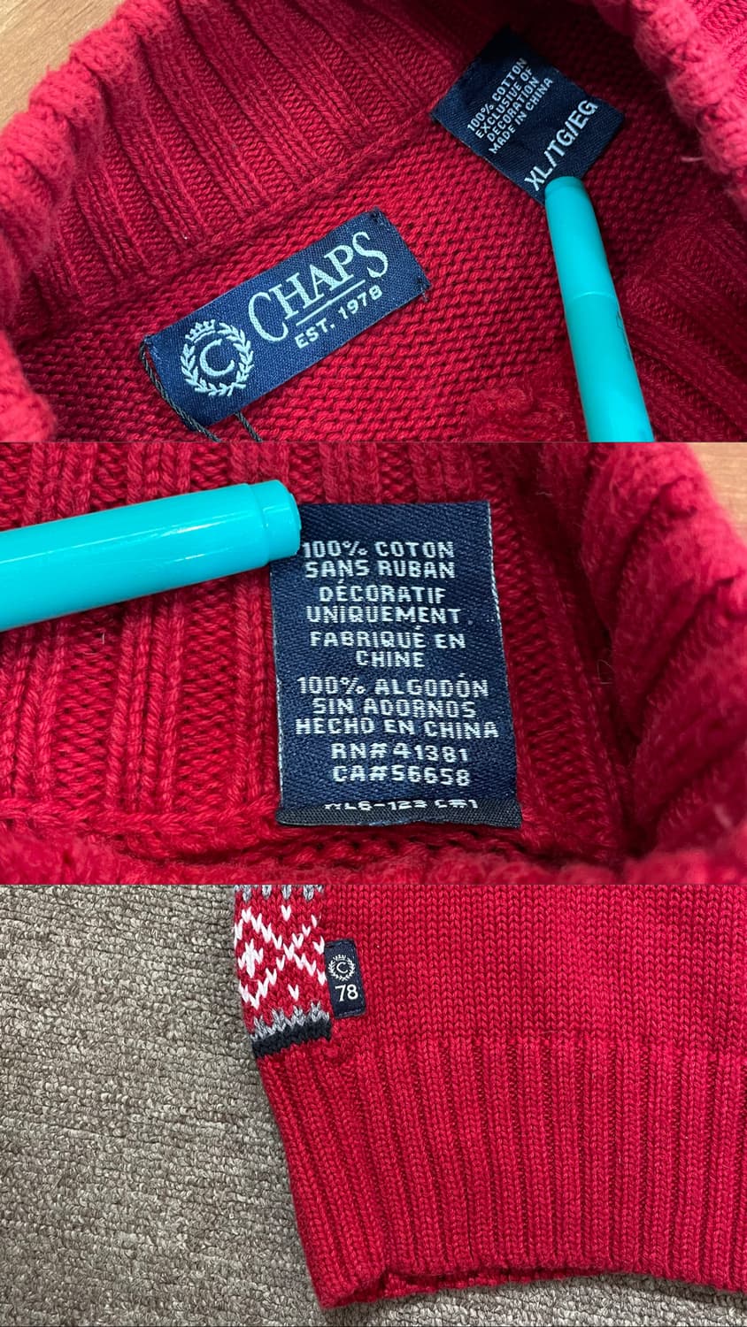 (XL) CHAPS 챕스 노르딕 사슴 니트 상품이미지10