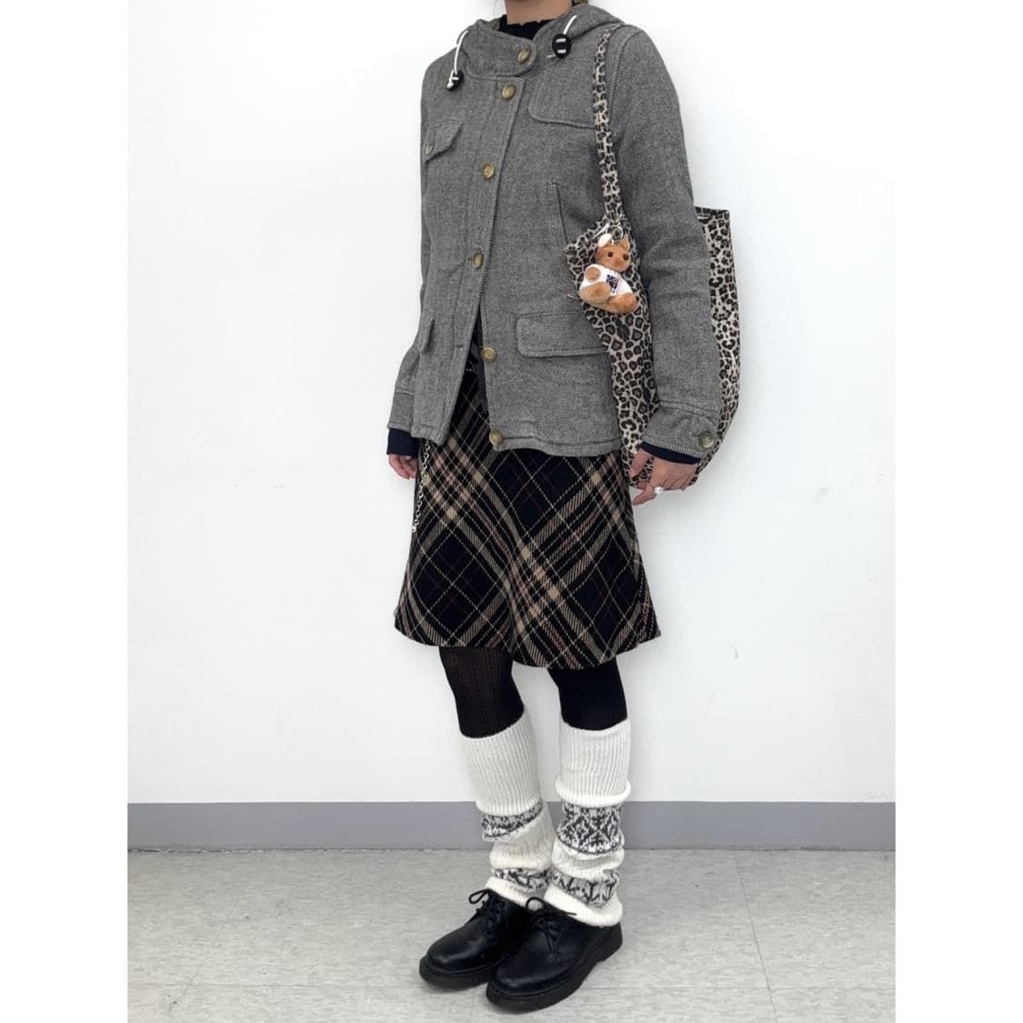 빈티지 체크 울 스커트 상품이미지2