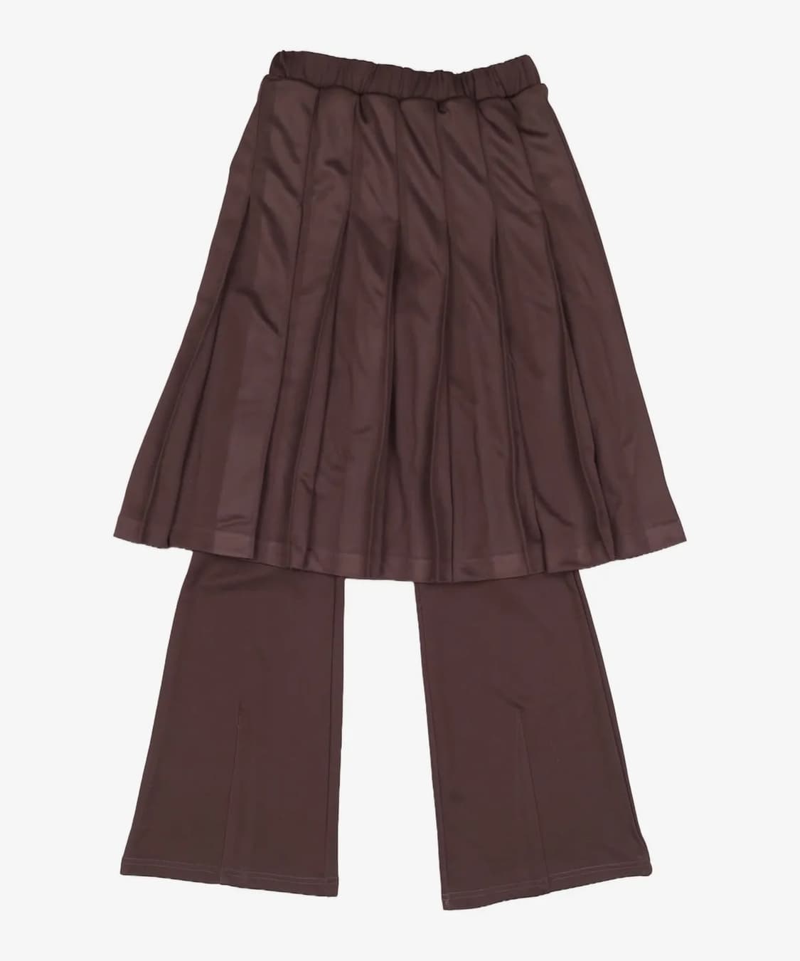 노컨텐츠 져지 플리츠 스커트 팬츠_다크 브라운 M 상품이미지3