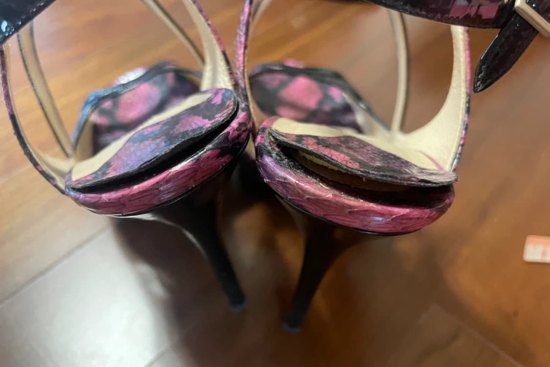 지미추 Jimmy Choo 핑크 퍼플 스네이크 하이힐 상품이미지4