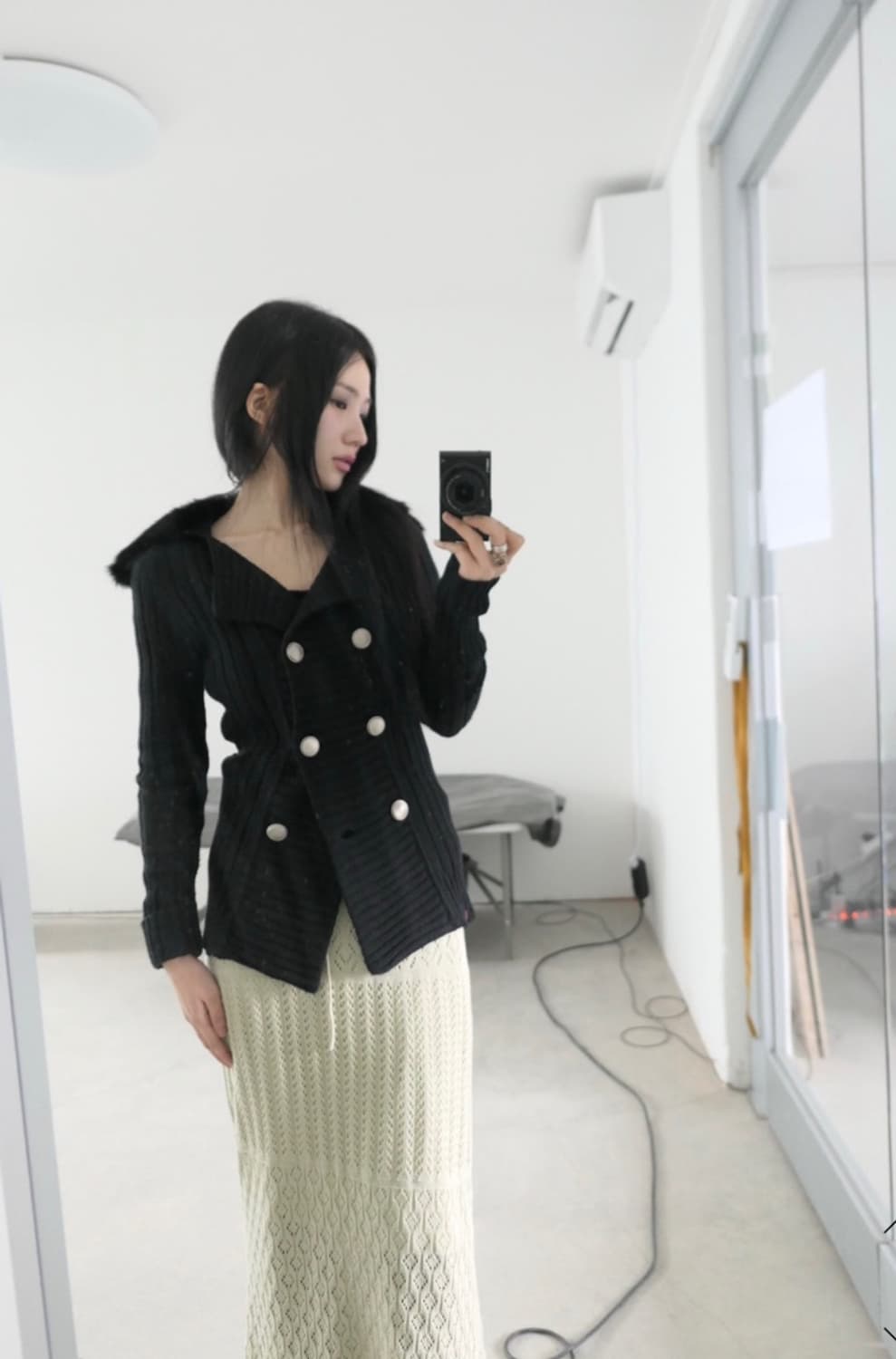 디에이디 투버튼 퍼 가디건 상품이미지1