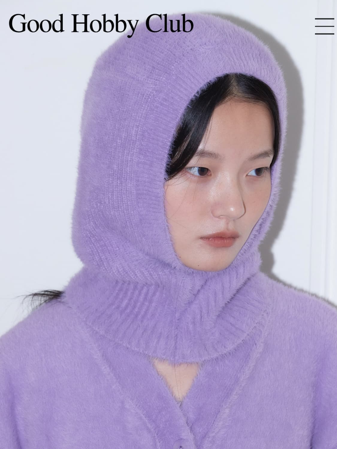 (새상품/택o) 굿하비클럽 소프트 페더 바라클라바 퍼플 상품이미지4