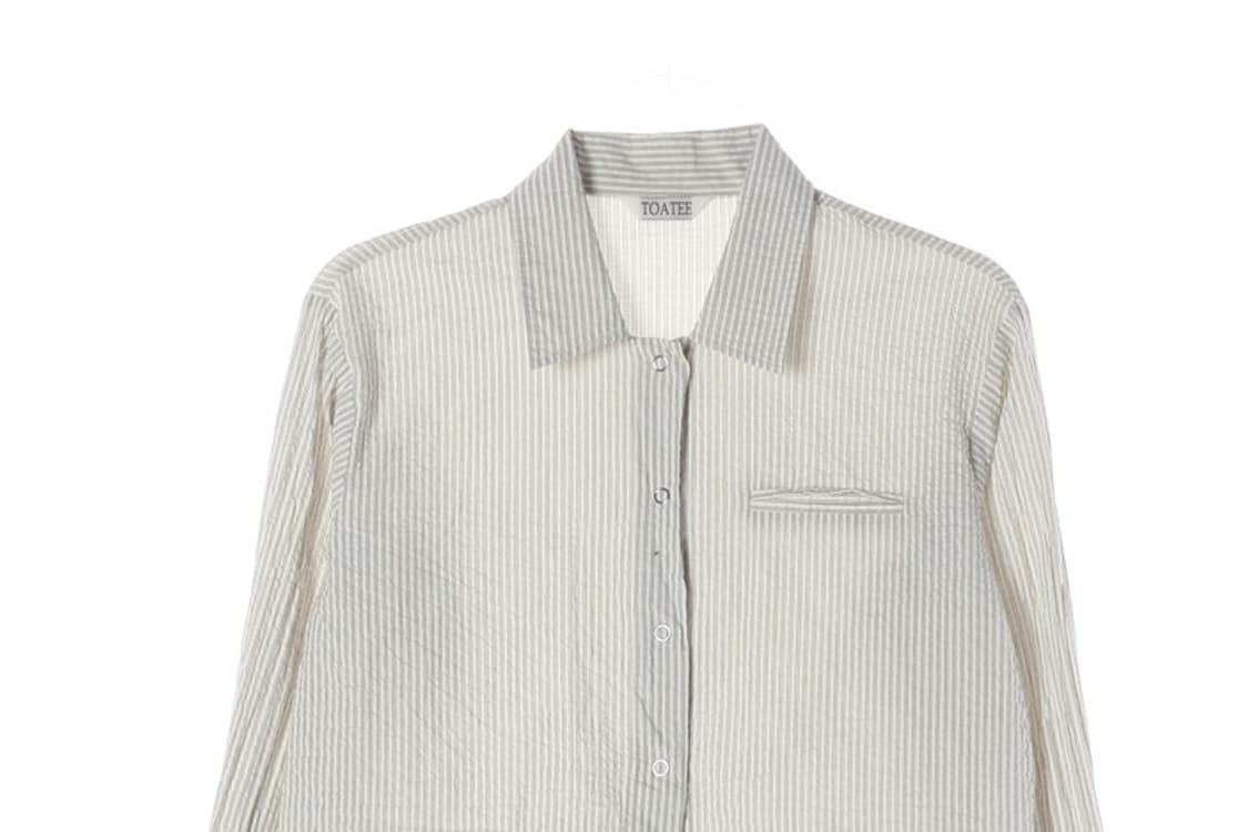 TOATEE 스트라이프 크롭 셔츠 F 상품이미지3