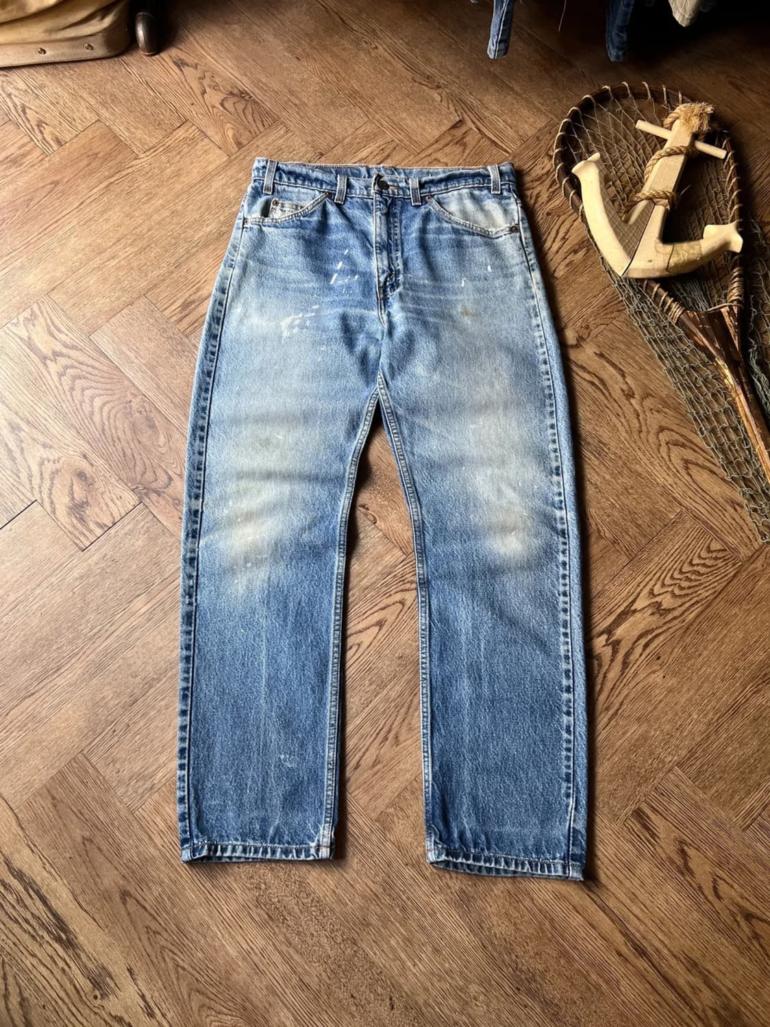 [33]90's 리바이스 USA 505 빈티지 페인팅 데님 팬츠 상품이미지1