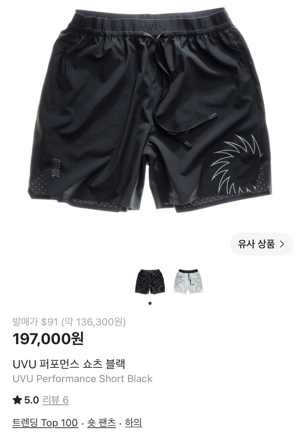UVU 퍼포먼스 쇼츠 블랙 M 사이즈 팝니다. 상품이미지1