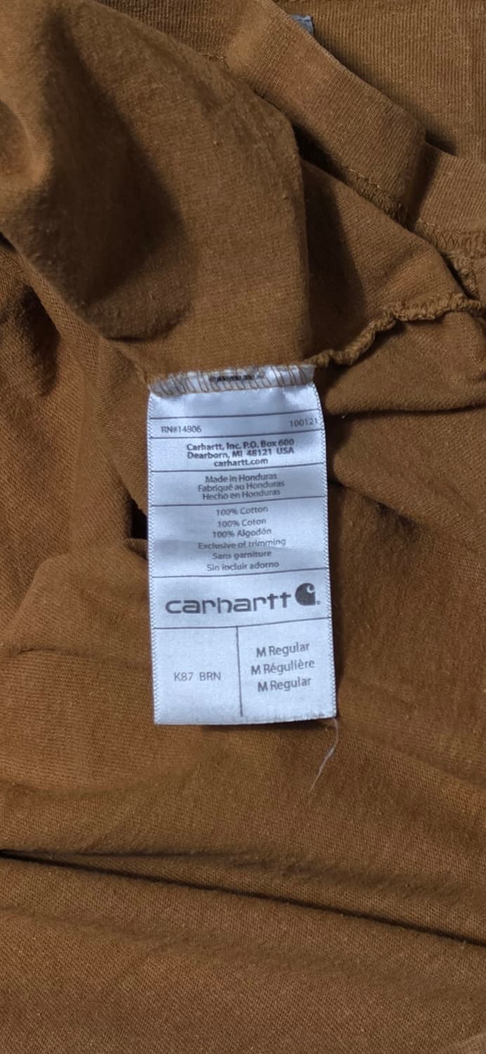 칼하트 포켓 반팔 티셔츠 브라운 M 상품이미지4