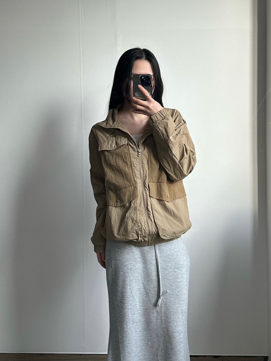 푸마 로고 포켓 카키 바람막이 자켓 상품이미지1