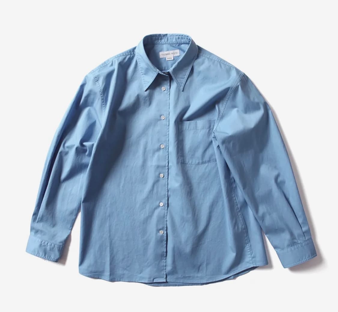 토마스모어 피마 트윌 셔츠 라이첸블루 XL 상품이미지1