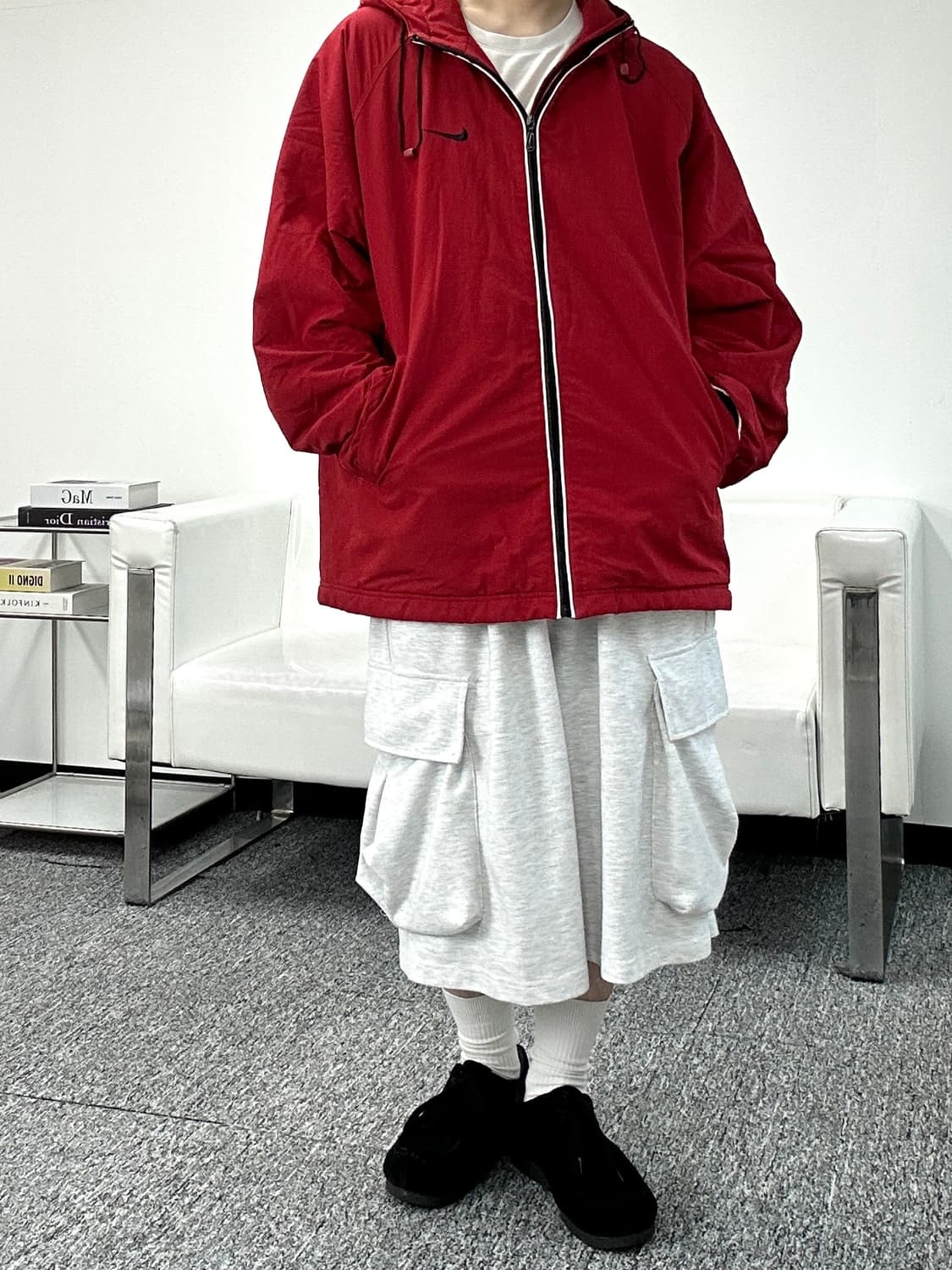 나이키 올드스쿨 레드 바람막이 자켓 XXL  상품이미지6