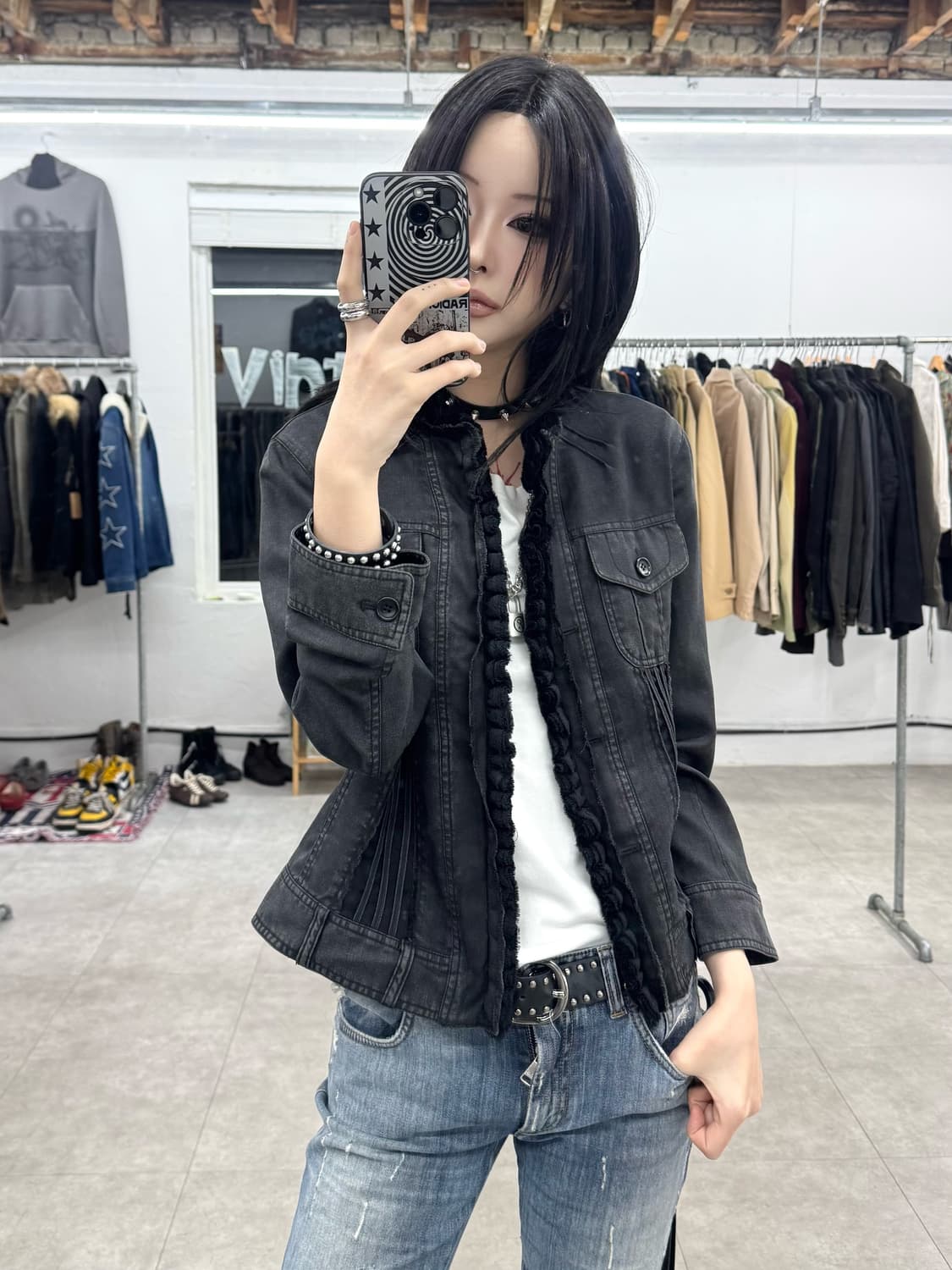 Una Parte 러플 트리밍 자켓 상품이미지9