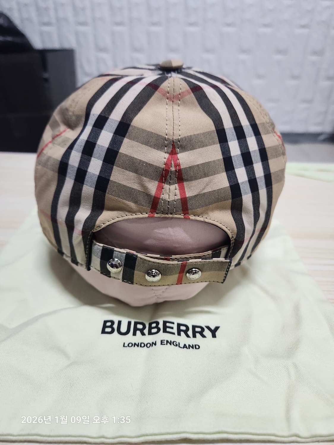 (정품) 버버리 TB체크 볼캡 모자 M(57cm정도) 상품이미지2