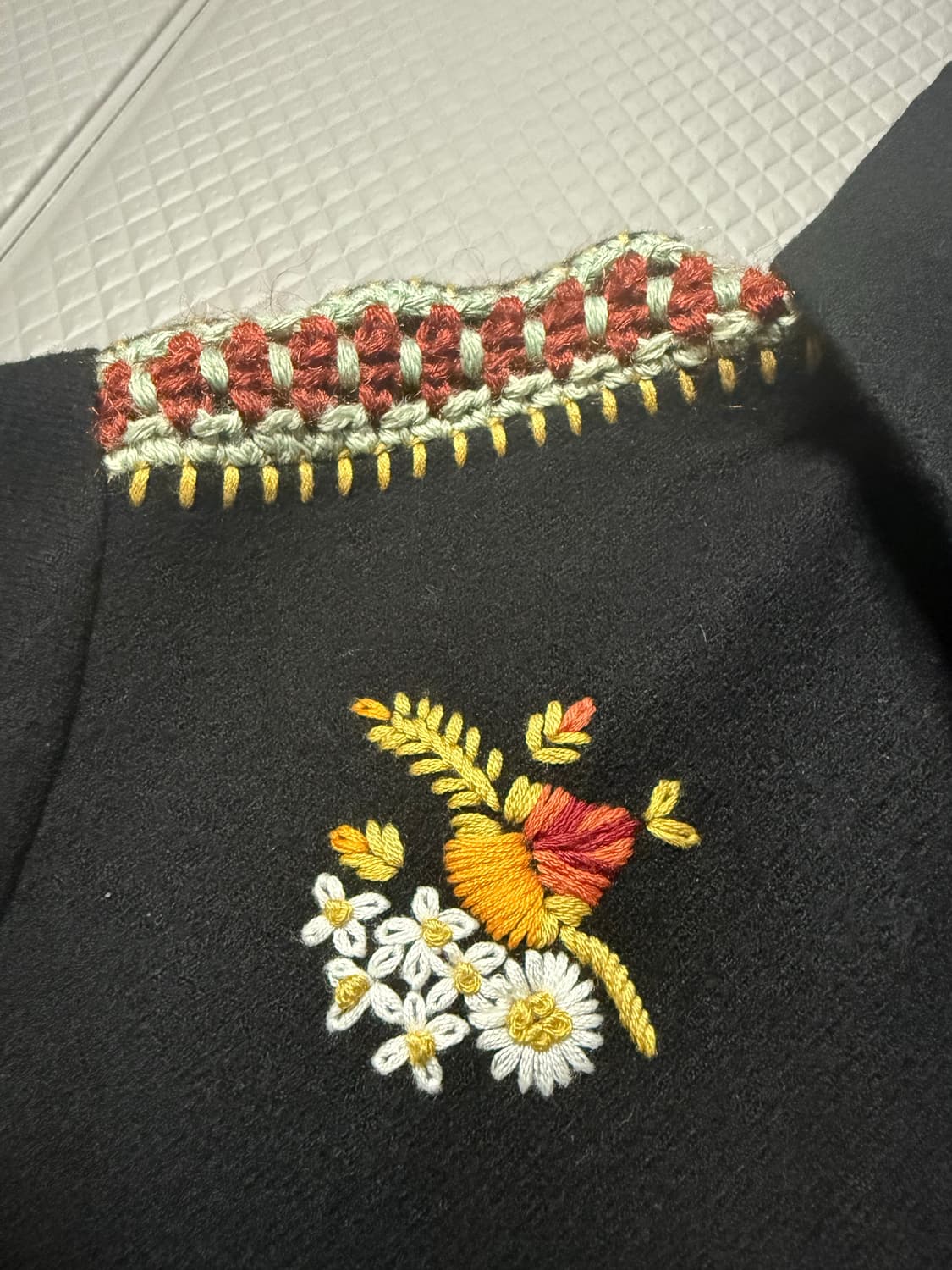 (L) BODE 보디 크롭 울 플라워 스티치 자켓 상품이미지3