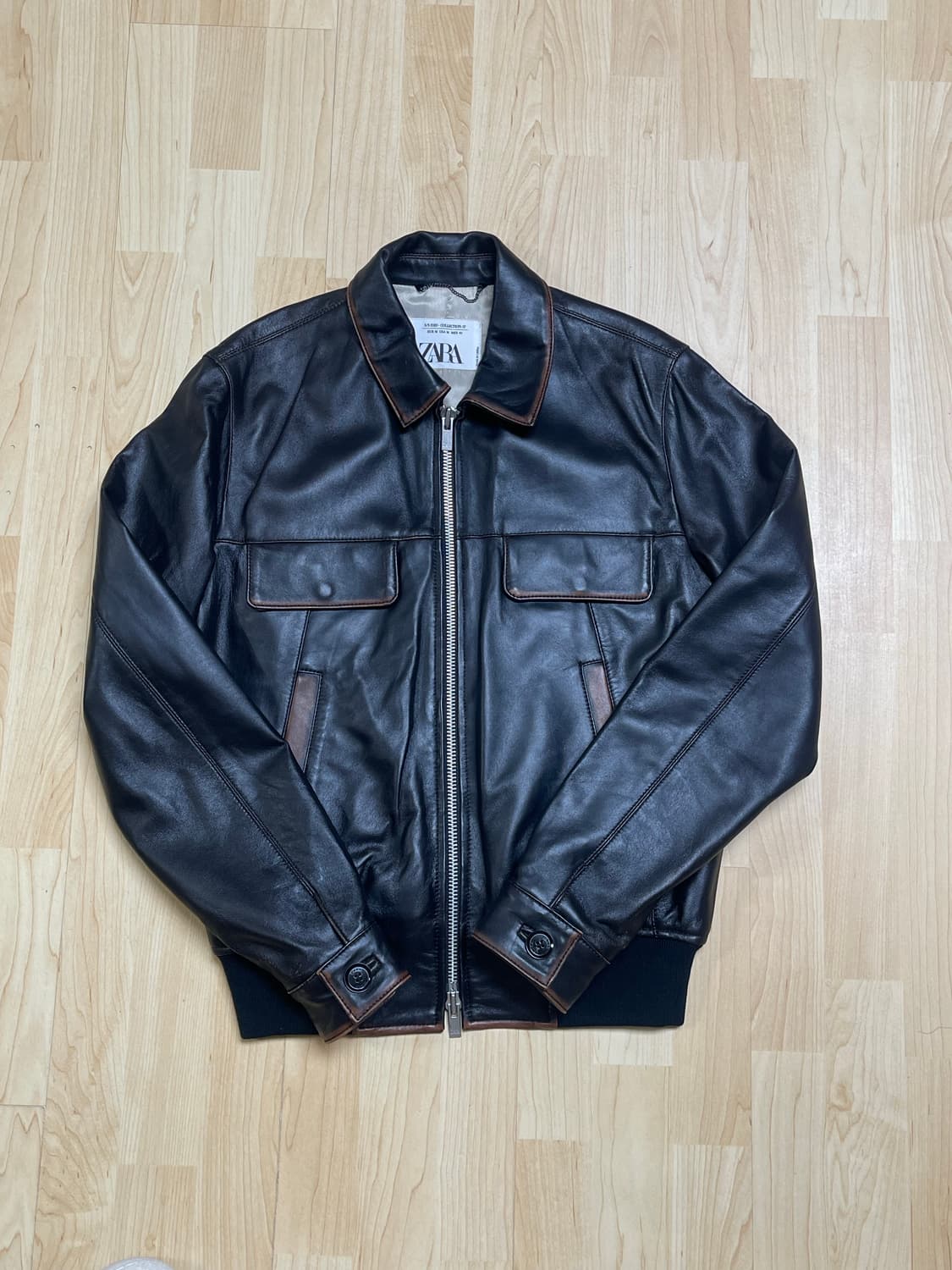 자라 빈티지 램스킨 A-2 자켓 M 상품이미지1