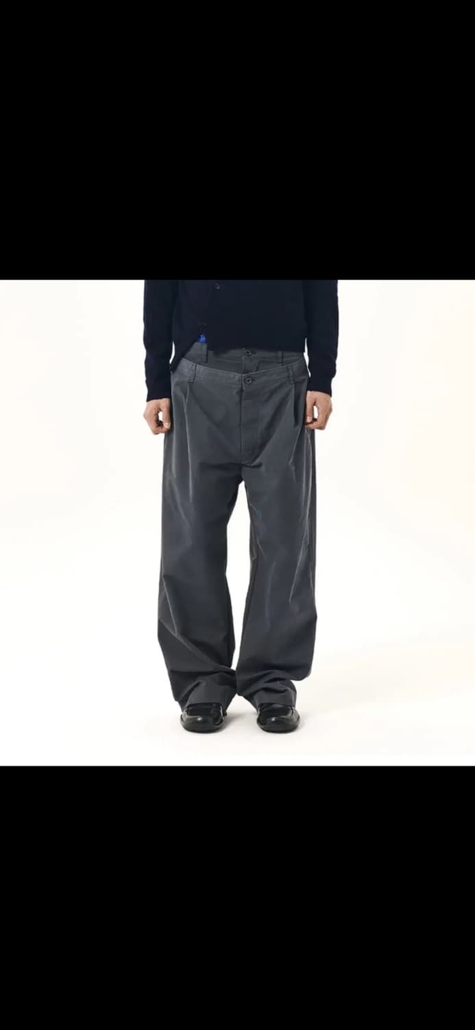 누머레 ee 더블 웨이스트 팬츠 차콜 삽니다 상품이미지1