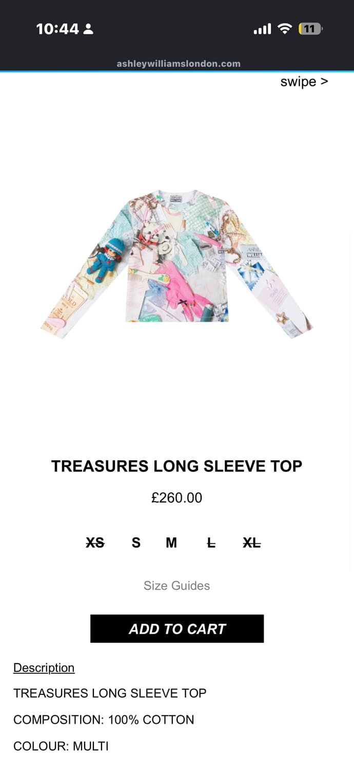 애슐리윌리엄스 TREASURES LONG SLEEVE TOP 상품이미지1