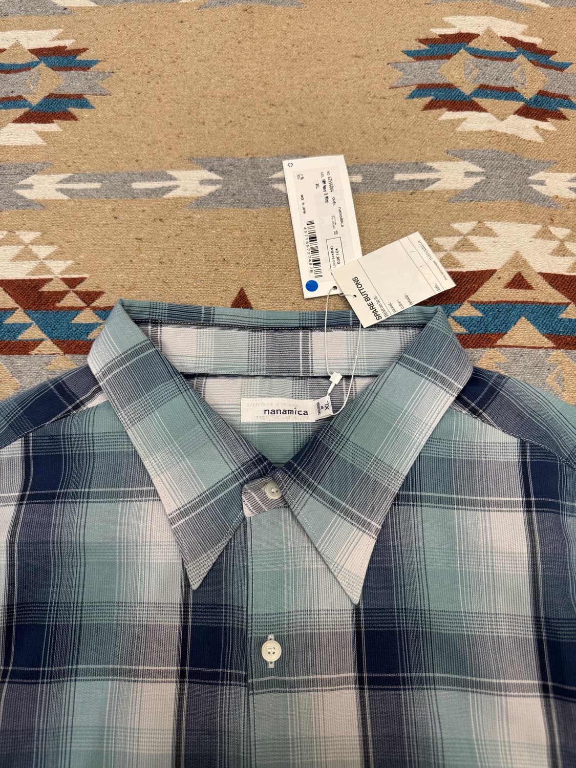 [XL][110] 나나미카 레귤러 카라 PK 셔츠 네이비x민트 상품이미지2