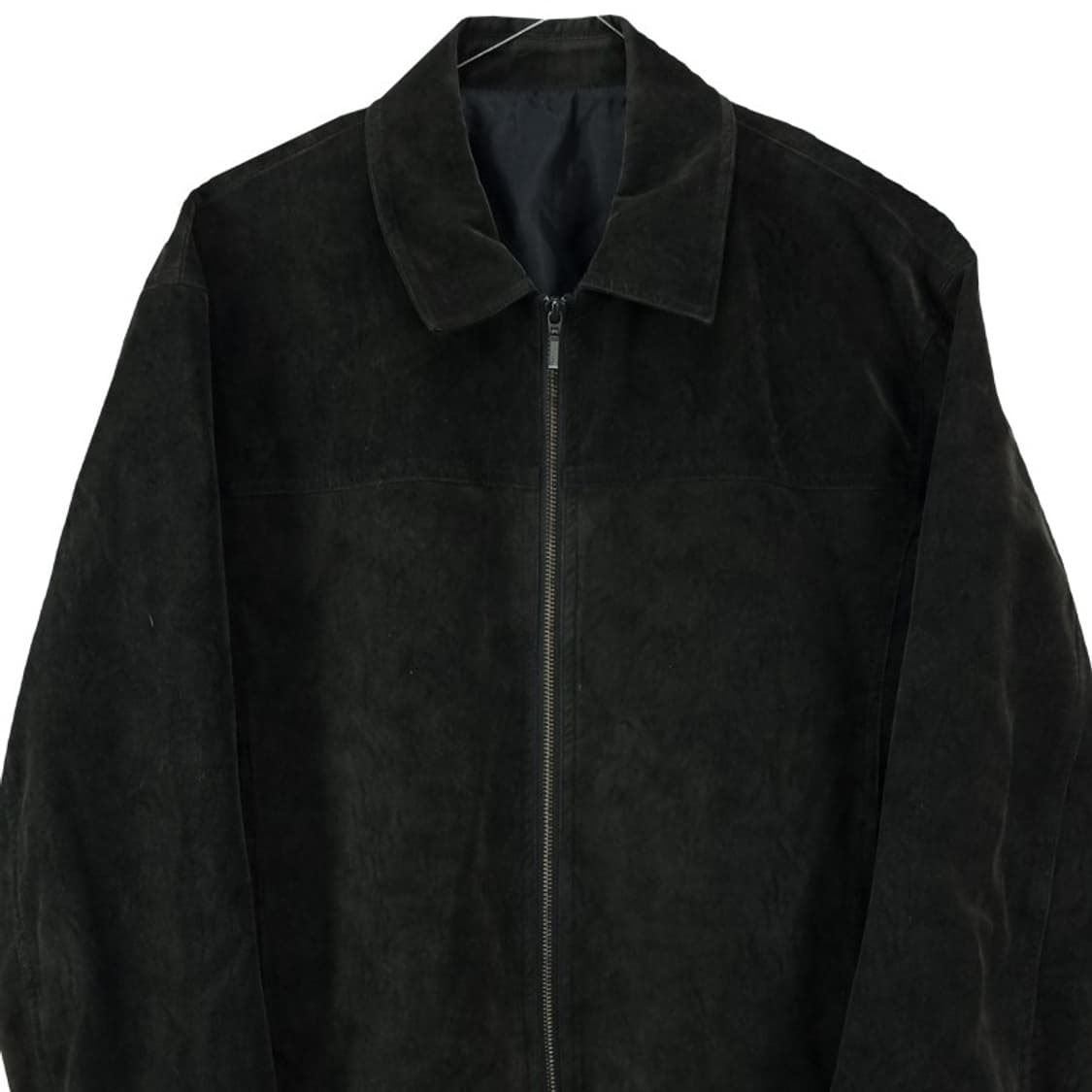 [쿠어] 비건 스웨이드 미니멀 오버핏 블루종 자켓 블랙 M19525 상품이미지4