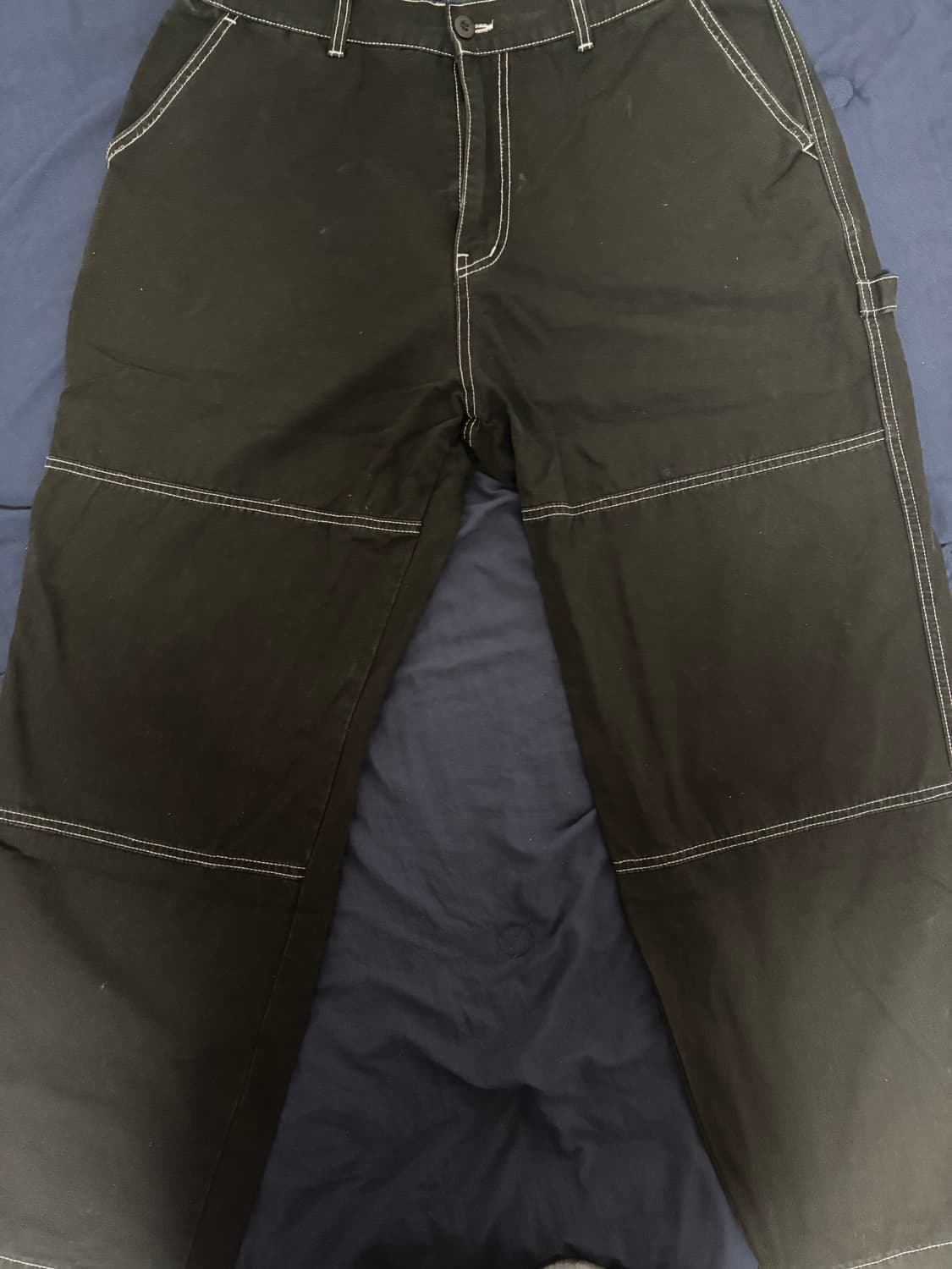 아노트 와이드 카펜터 워크 팬츠 블랙 상품이미지1