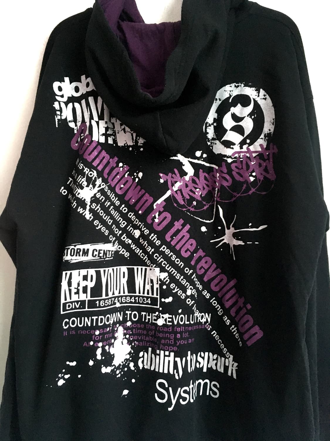 jpn vintage punk black purple hood zipup 상품이미지8