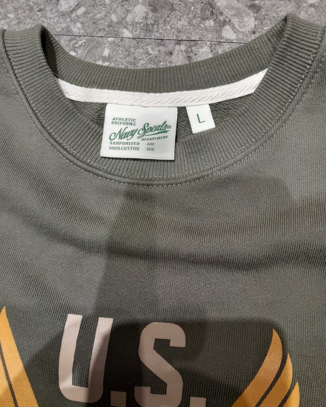 💥유니폼브릿지 에어포스 헤비 스웻셔츠 카키 (L) 
 상품이미지5