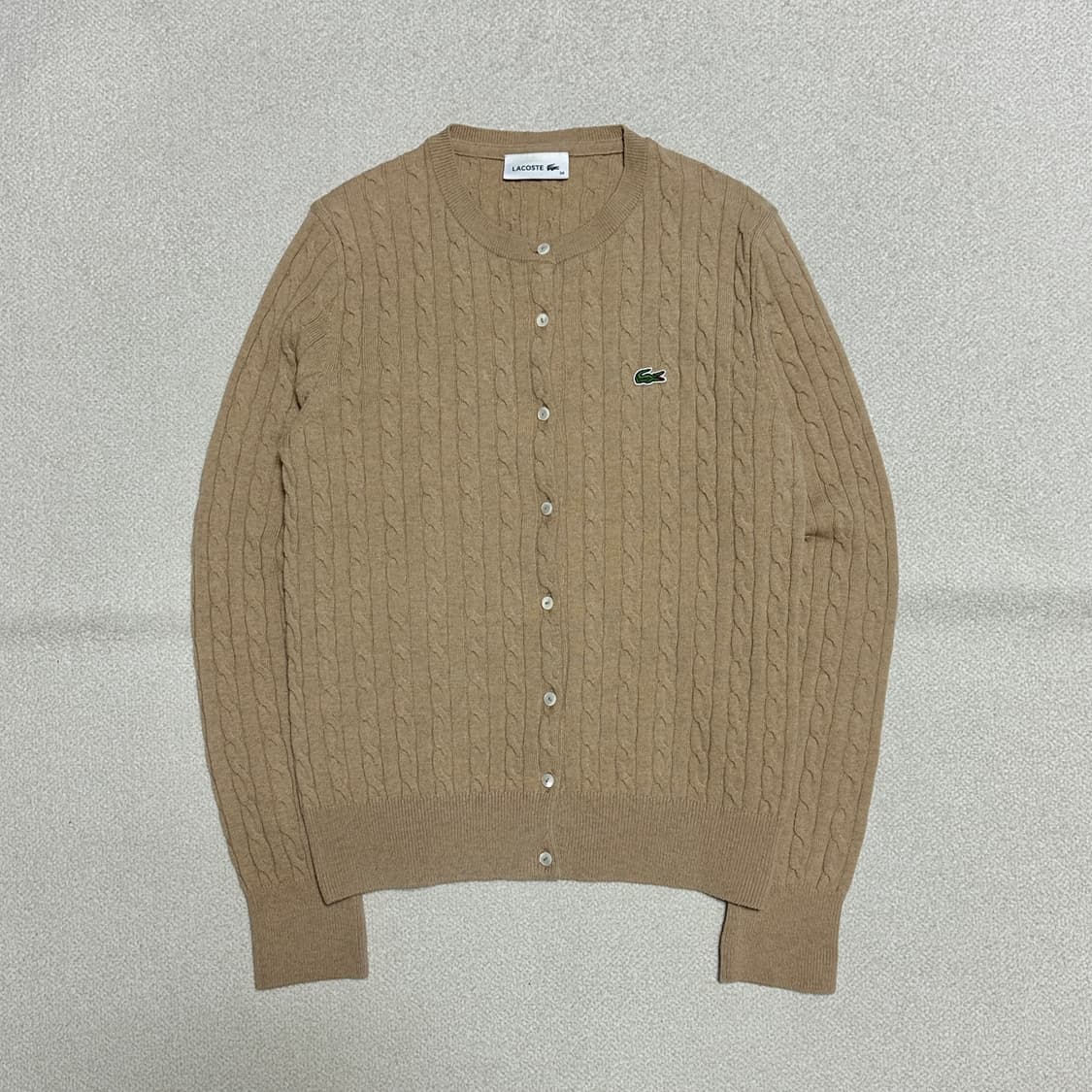 라코스테 여성 케이블 크루넥 가디건 상품이미지2