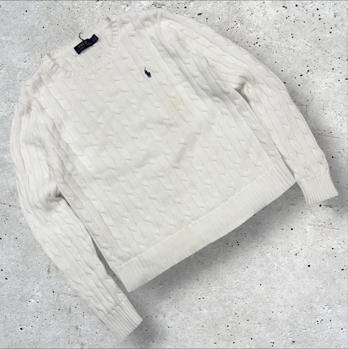 [L] 폴로 랄프로렌 케이블 꽈배기 니트 화이트 D178 상품이미지1