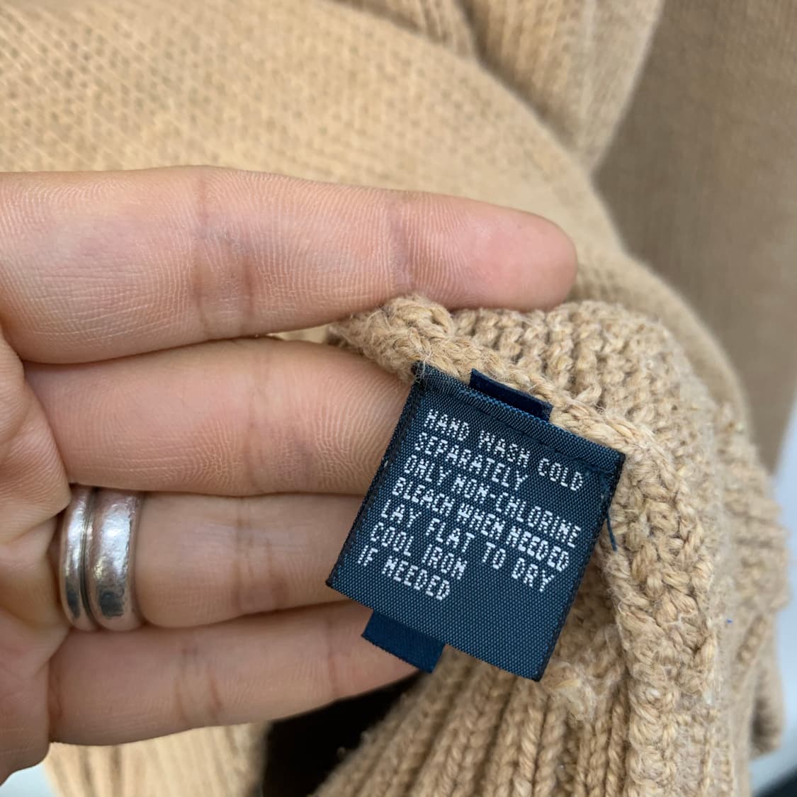 폴로 기본 포니 오버사이즈 베이지 코튼 니트 상품이미지6