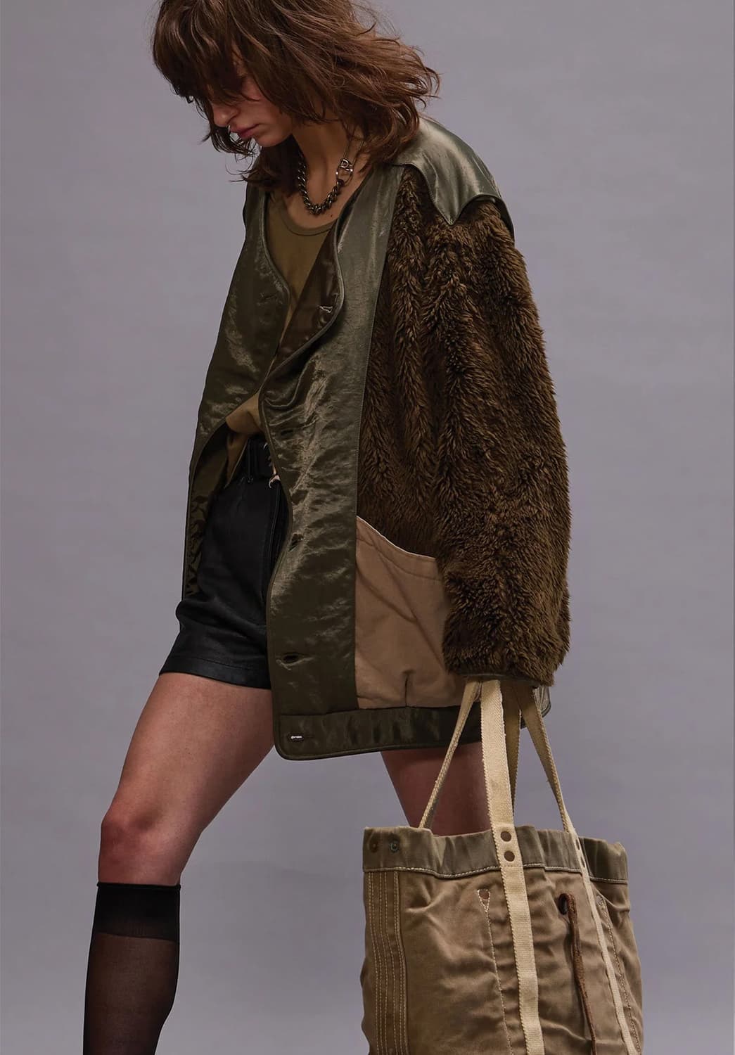 [M,L]알써틴 R13 Cocoon 퍼 자켓 상품이미지2