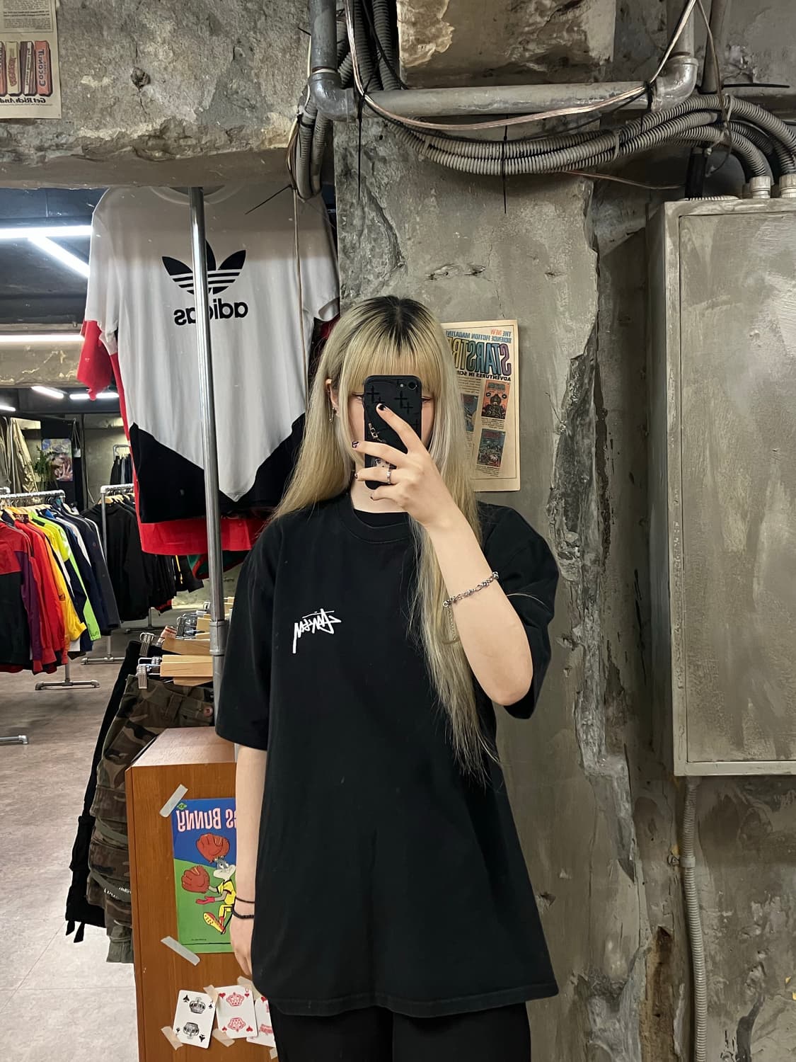 스투시 반팔 블랙 L  #csz1233 상품이미지2