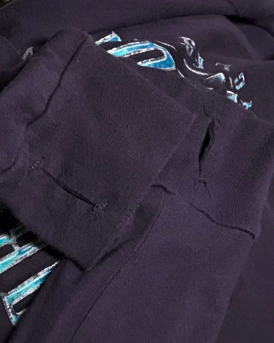 할리데이비슨 퍼플 브이넥 민트 프린팅 롱슬리브 💜희귀매물 상품이미지5