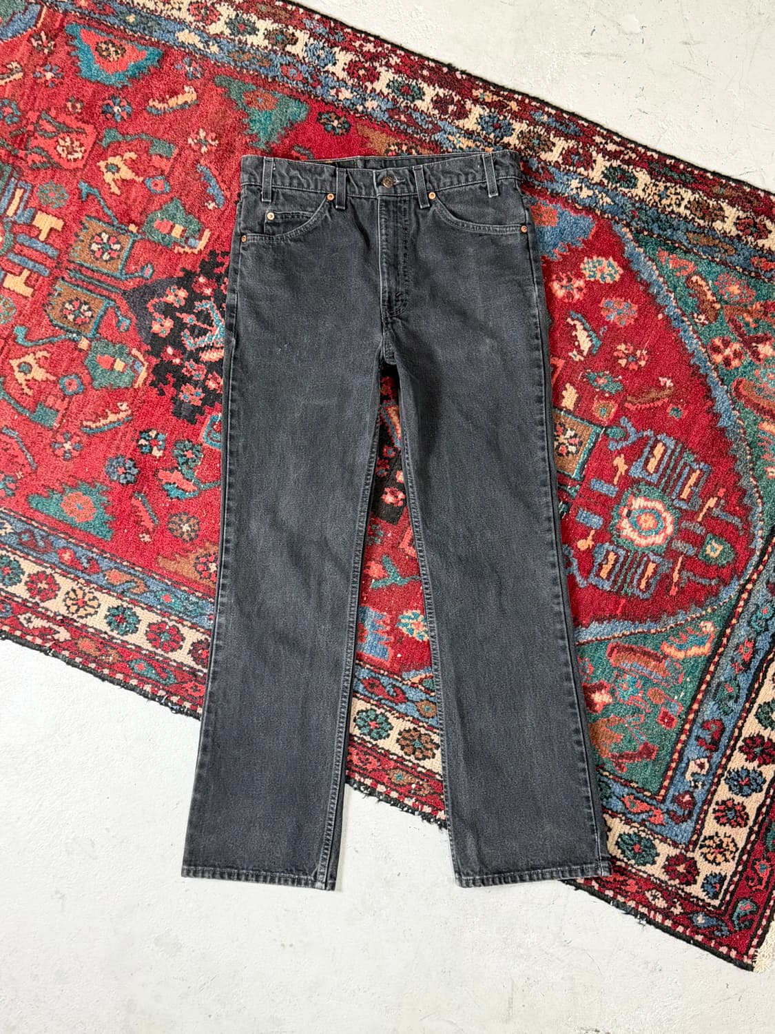 90's USA Made 빈티지 리바이스 517 오렌지탭 블랙 상품이미지1