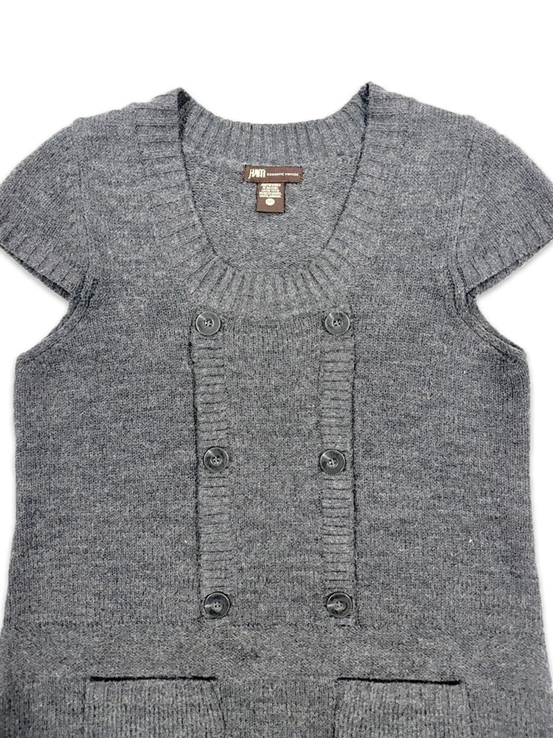 빈티지 그레이 켑소매 레이어드 니트 상품이미지3