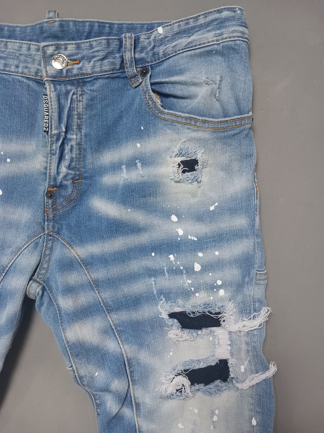 [50] 디스퀘어드2 멀티워싱 레드패치 타이디바이커진 청바지  34 35 상품이미지4