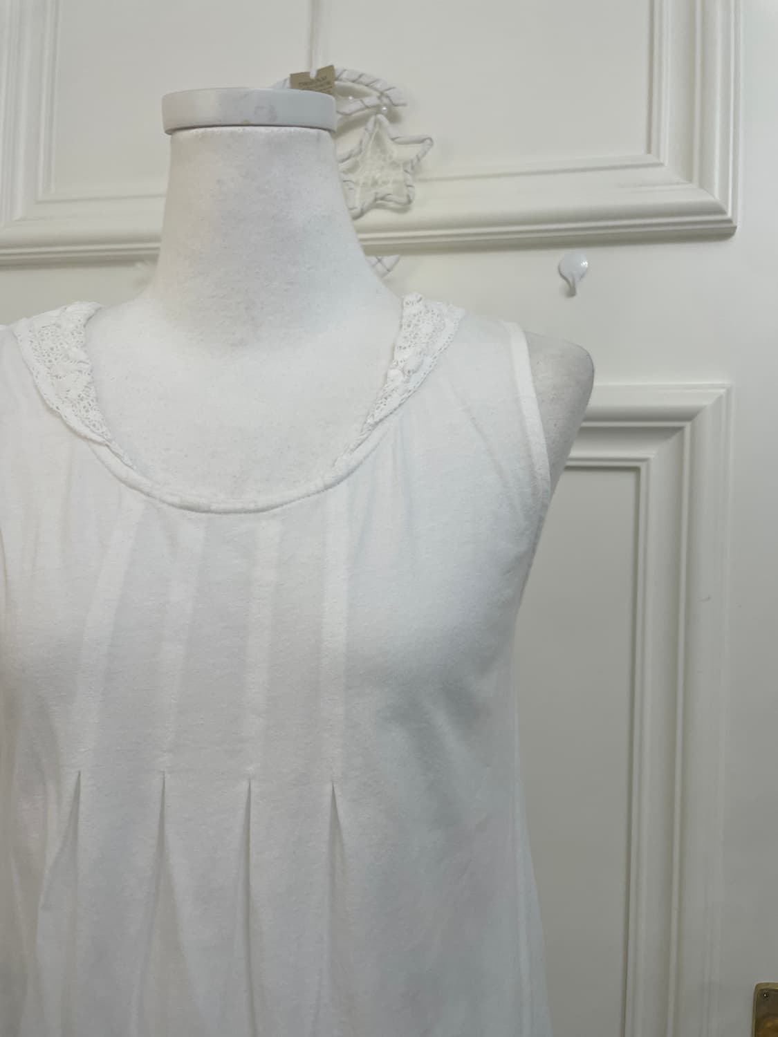 SM2 white lace pleats sleeveless top 상품이미지6