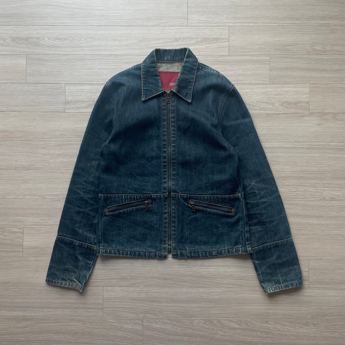 일본 빈티지 PPFM 워싱 데님 집업 자켓 청자켓 상품이미지1