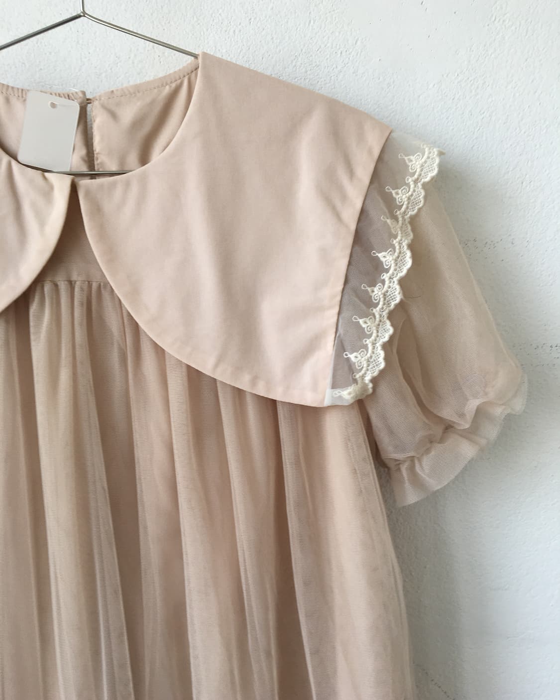 Lace trimming sailor collar point sha on 상품이미지4