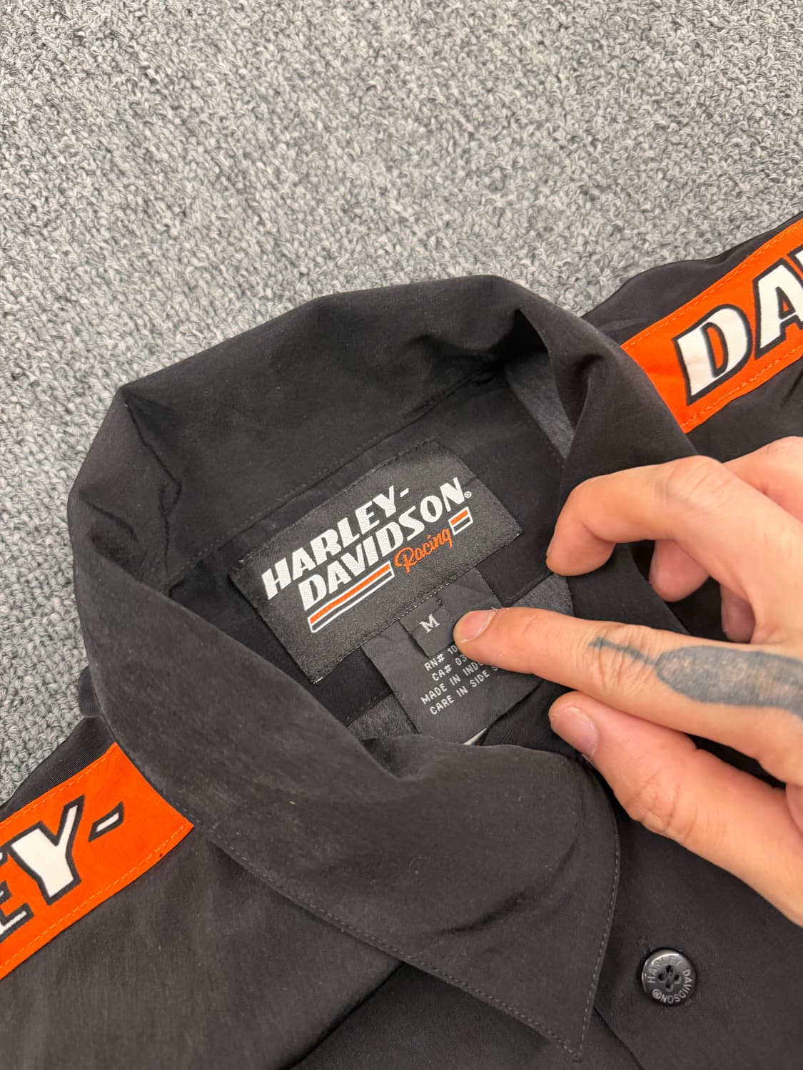 M) 할리데이비슨 빈티지 스크리밍 이글 빅 로고 반팔 셔츠 상품이미지3