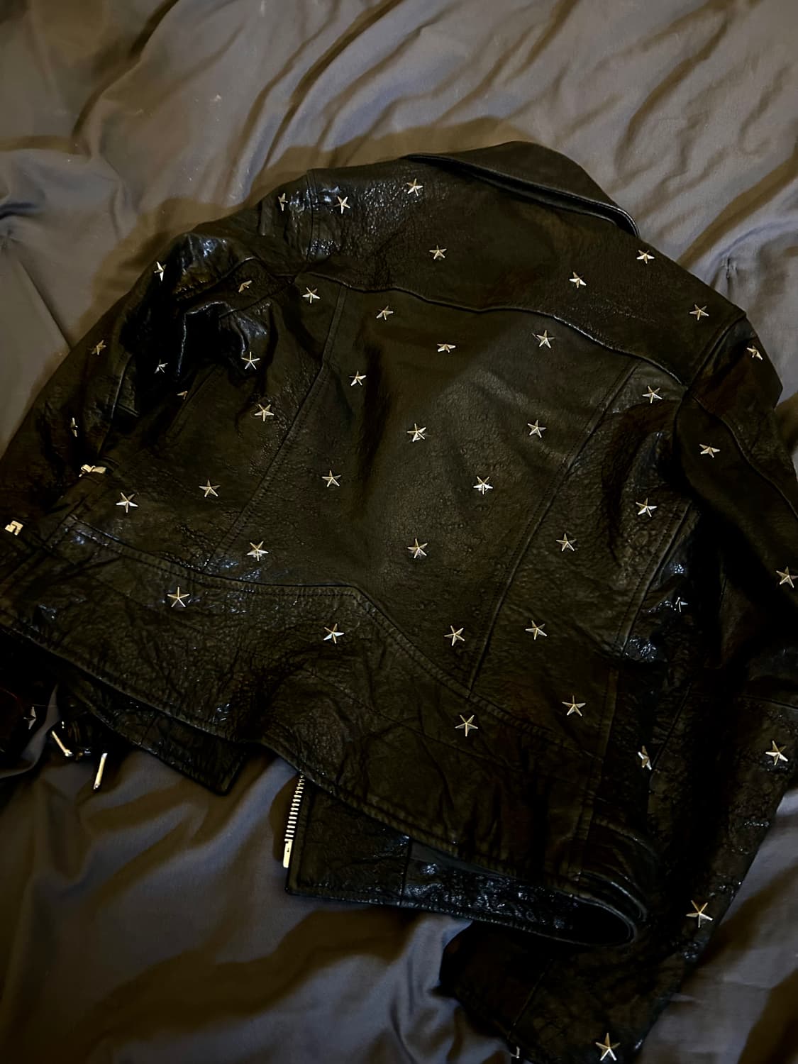 Cow Skin Star Stud Leather Jacket 상품이미지4