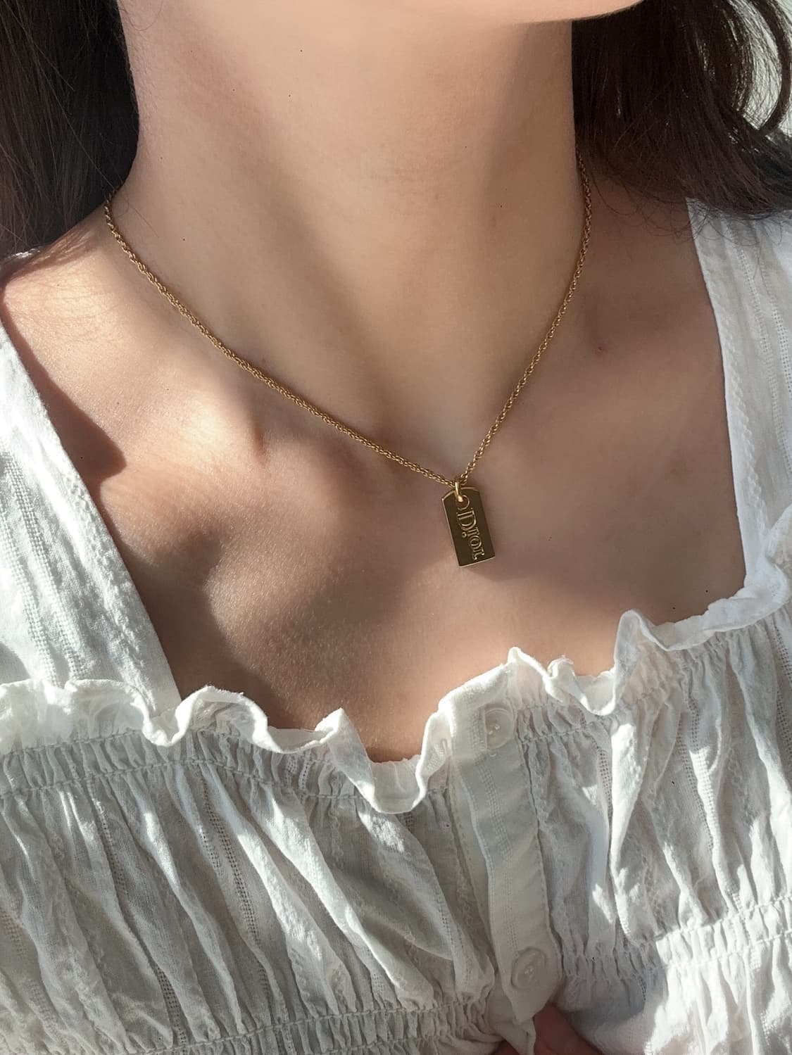 [DIOR] 정품 디올 플레이트 골드 목걸이 상품이미지2