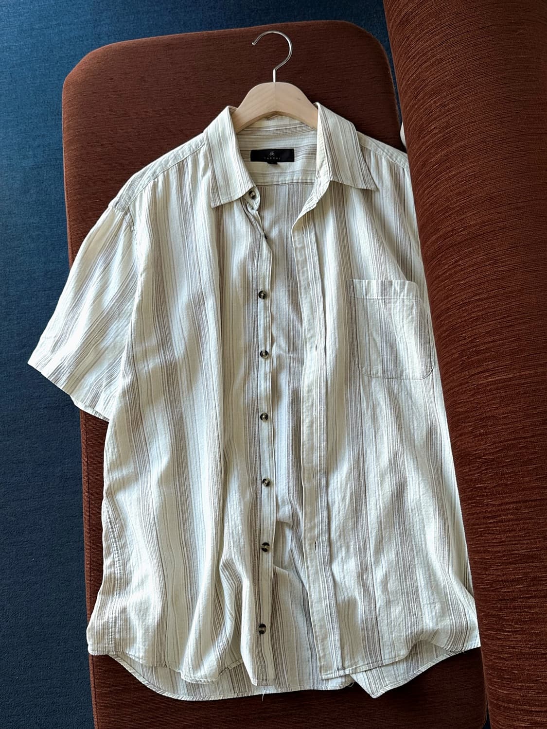 Light fabric natural check shirt 상품이미지3