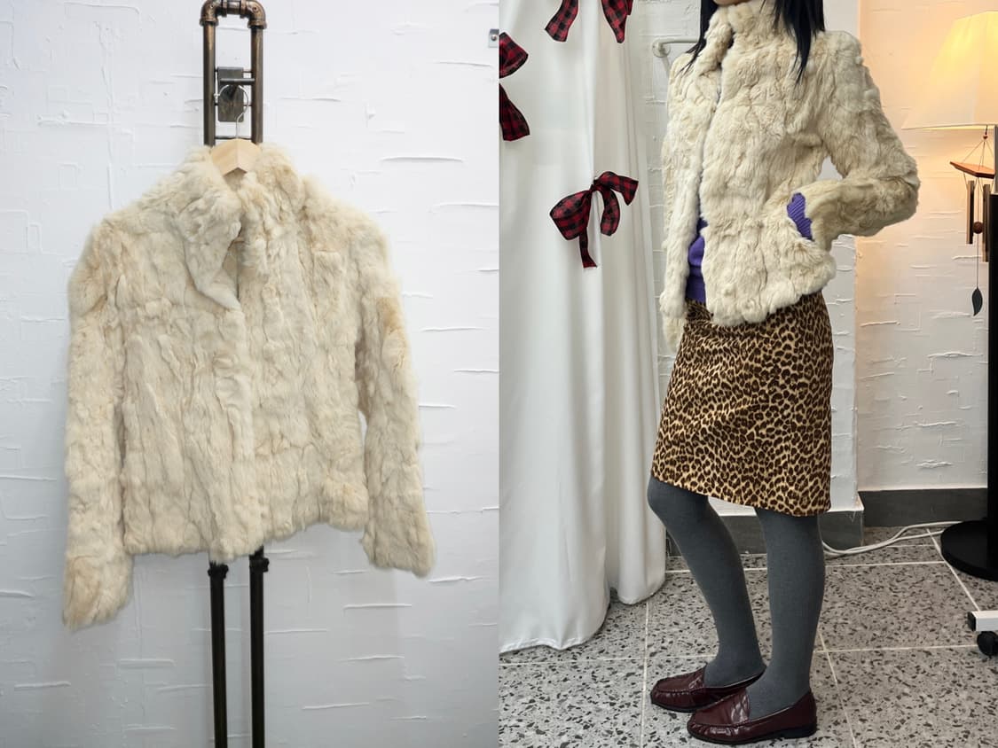 ivory milk fur jacket 상품이미지1