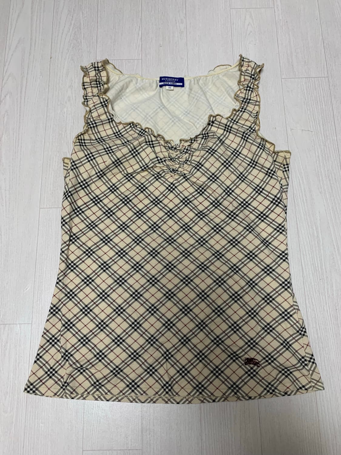 버버리 블루라벨 체크 탱크탑 민소매 나시 빈티지 상품이미지1