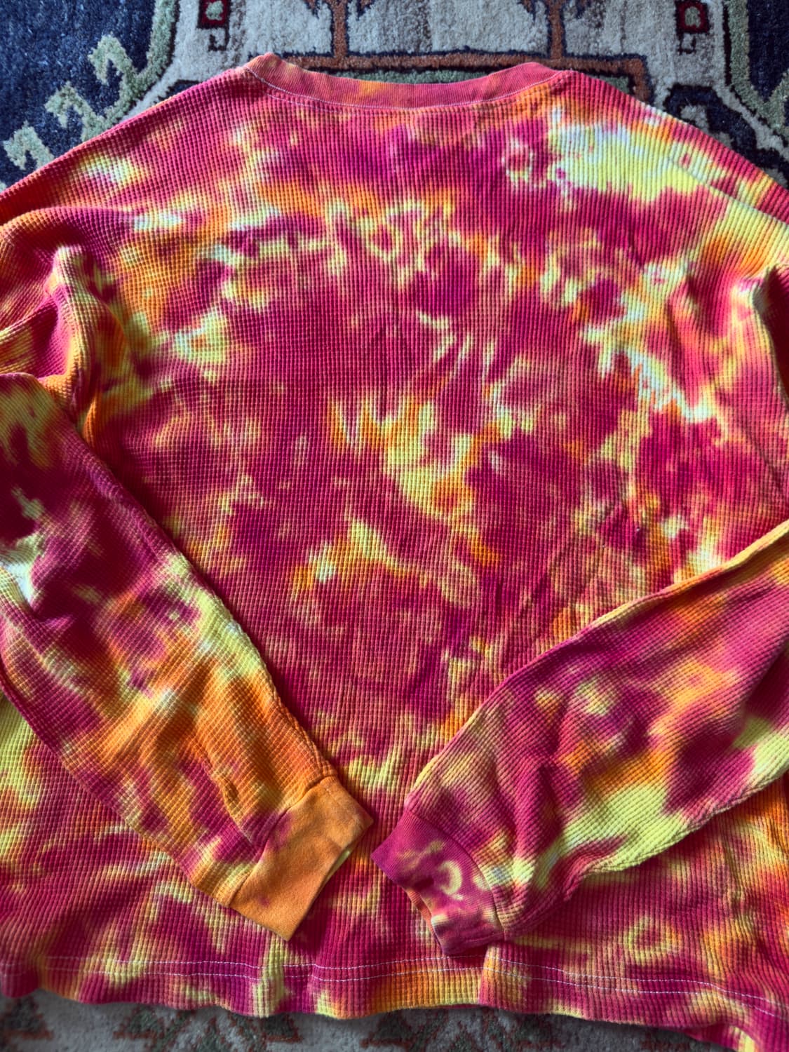 Flame burn tie-dye Waffle knit (USA) 상품이미지6