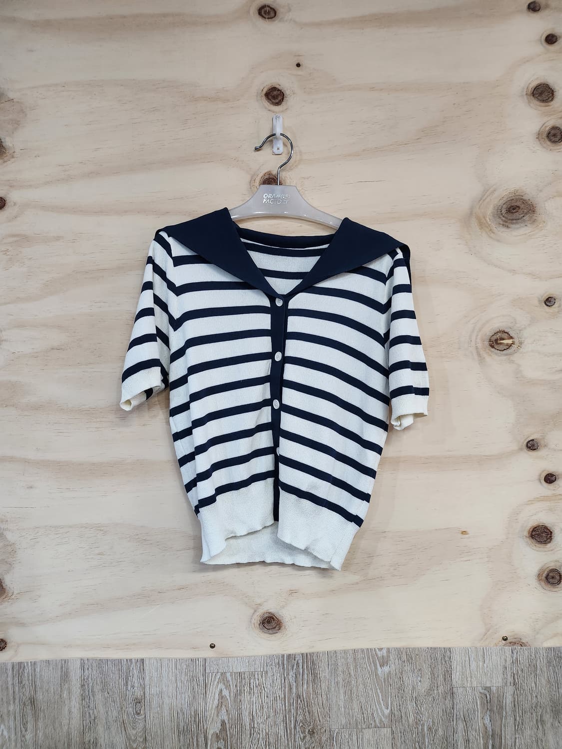 549) 마린룩 스트라이프 반팔 가디건 상품이미지1