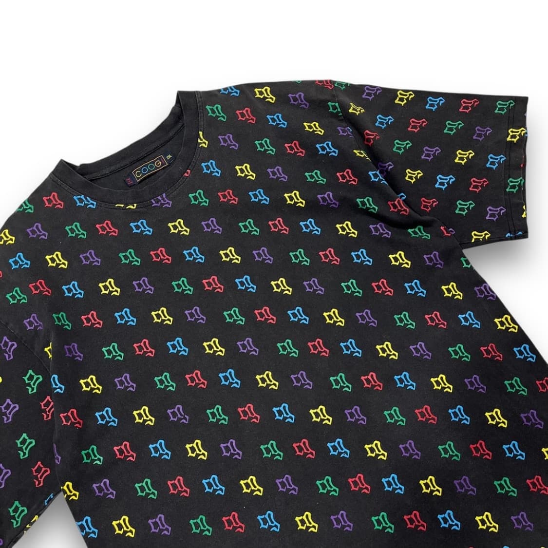 쿠지 올드스쿨 힙합 자메이카 무지개 로고 다크 반팔 티셔츠 상품이미지2